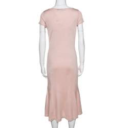 Ralph Lauren Pink Silk Knit Midi Dress M