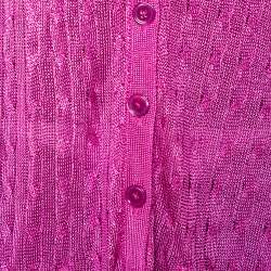 Pre Owned Ralph Lauren Pink Knit Button Front Cardigan M