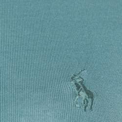 Pre Owned Ralph Lauren Green Cotton Fitted Hem Polo T-Shirt S