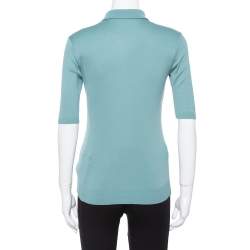 Pre Owned Ralph Lauren Green Cotton Fitted Hem Polo T-Shirt S