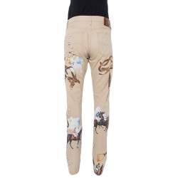 Pre Owned Ralph Lauren Beige Equestrian Print Cotton Thompson 650 Pants M