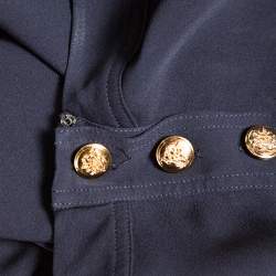 Pre Owned Ralph Lauren Navy Blue Silk Top L