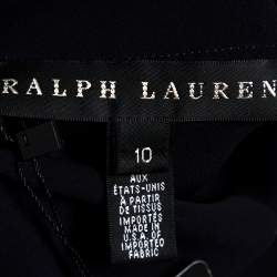 Pre Owned Ralph Lauren Navy Blue Silk Top L