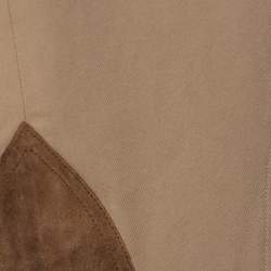Ralph Lauren Khaki Brown Stretch Cotton Leather Patch Trousers M