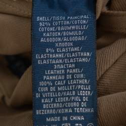Ralph Lauren Khaki Brown Stretch Cotton Leather Patch Trousers M