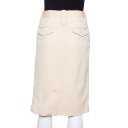 مملوكة مسبقًا Ralph Lauren Cream Knit Pencil Skirt M