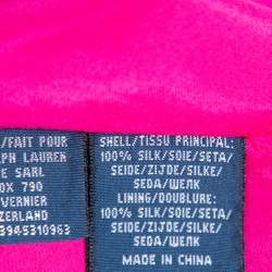 Pre Owned Ralph Lauren Magenta Tropical printed Silk Halter Neck Mini Dress S