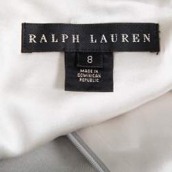 Pre Owned Ralph Lauren Silver Cotton Sleeveless Sheath Dress M