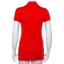 مملوكة مسبقًا Ralph Lauren Orange Cotton Pique The Skinny Polo T-Shirt S
