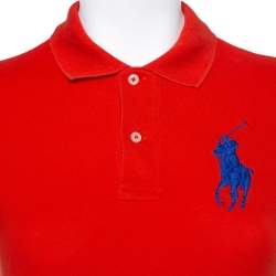 مملوكة مسبقًا Ralph Lauren Orange Cotton Pique The Skinny Polo T-Shirt S