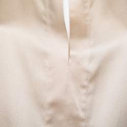 Pre Owned Ralph Lauren Cream Silk Long Sleeve Top L