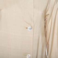 Ralph Lauren Beige Silk Button Front Lightweight Coat S