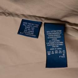 Pre Owned Ralph Lauren Beige Cotton Ruffle Detail Button Front Top L