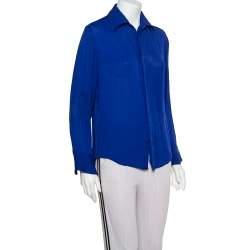 مملوكة مسبقًا قميص رالف لورين رير أزرق رويال بأزرار أمامية مقاس متوسط - ميديوم