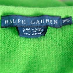 Pre Owned Ralph Lauren Neon Green Cashmere Poncho XS