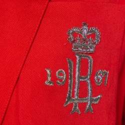 Pre Owned Ralph Lauren Red Cotton Logo Embroidered Blazer XL