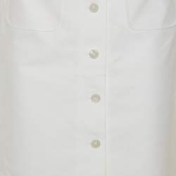 Pre Owned Ralph Lauren Cream Cotton Button Front Skirt S