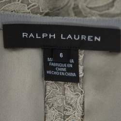 Pre Owned Ralph Lauren Grey Lace Top & Pencil Skirt Set S