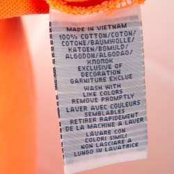 Pre Owned Ralph Lauren Neon Orange Cotton Pique Skinny Polo T-Shirt L