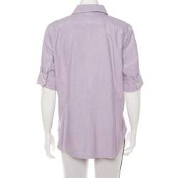 Pre Owned Ralph Lauren Purple Cotton Short Sleeve Button Front Shirt XL