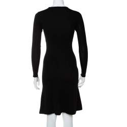 Pre Owned فستان رالف لورين صوف أسود وكشمير مقاس صغير - سمول