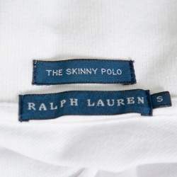 Pre Owned Ralph Lauren White Cotton Pique Skinny Polo T-Shirt S