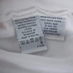 Pre Owned Ralph Lauren White Cotton Pique Skinny Polo T-Shirt S