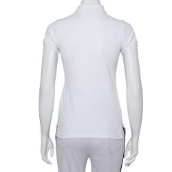 Pre Owned Ralph Lauren White Cotton Pique Skinny Polo T-Shirt S