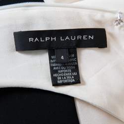 Pre Owned فستان ماكسي رالف لورين كريب مونوكرومي بشق خلفي ظهر محرود مقاس صغير - سمول