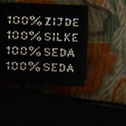 مملوكة مسبقًا Ralph Lauren Multicolor Floral Printed Silk Neck Tie Detail Sheer Shirt L