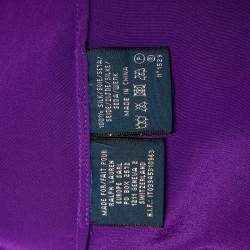 Pre Owned Ralph Lauren Purple Silk Neck Tie Detail Button Front Shirt M