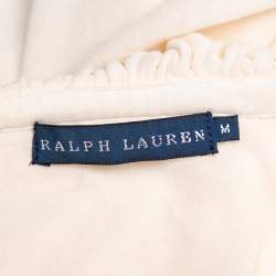 Pre Owned Ralph Lauren Cream Cotton Long Sleeve Ruffled Tunic M