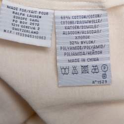 Pre Owned Ralph Lauren Cream Cotton Long Sleeve Ruffled Tunic M