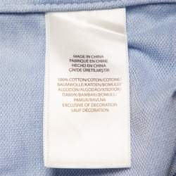 Pre Owned Ralph Lauren Blue Cotton Knit Oxford Button Down Shirt M