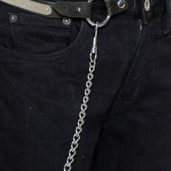 Pre Owned Ralph Lauren Black Denim Zip Trim Waist Chain Detail Jeans M
