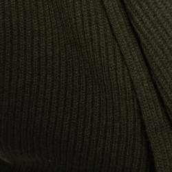 Pre Owned Ralph Lauren Green Cashmere & Mohair Open Front Cowl Neck Cardigan M