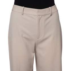 Pre Owned Ralph Lauren Beige Wool Flared Leg Trousers M