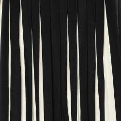 Pre Owned Ralph Lauren Monochrome Silk Pleated Vallauris Maxi Skirt S