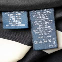 Pre Owned Ralph Lauren Monochrome Silk Pleated Vallauris Maxi Skirt S