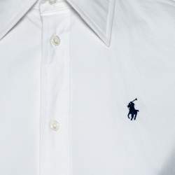 Pre Owned Ralph Lauren White Cotton Button Front Super Slim Fit Shirt S