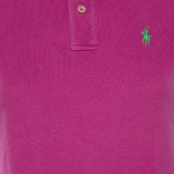 Pre Owned Ralph Lauren Fuchsia Cotton Pique Skinny Fit Polo T-Shirt 