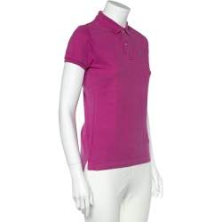 Pre Owned Ralph Lauren Fuchsia Cotton Pique Skinny Fit Polo T-Shirt 