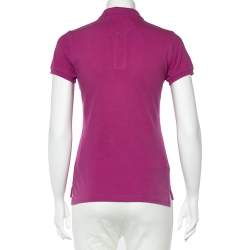 Pre Owned Ralph Lauren Fuchsia Cotton Pique Skinny Fit Polo T-Shirt 