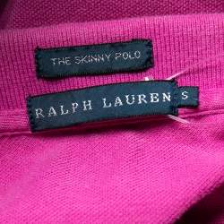 Pre Owned Ralph Lauren Fuchsia Cotton Pique Skinny Fit Polo T-Shirt 