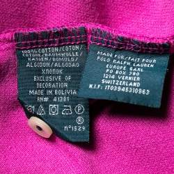 Pre Owned Ralph Lauren Fuchsia Cotton Pique Skinny Fit Polo T-Shirt 