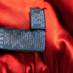 Pre Owned Ralph Lauren Navy Blue Logo Embroidered Synthetic Cropped Bomber Jacket S