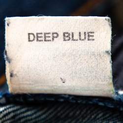 Pre Owned Ralph Lauren Deep Blue Denim Zipped Ankle Detail 342 Skinny Jeans M