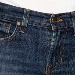 Pre Owned Ralph Lauren Deep Blue Denim Zipped Ankle Detail 342 Skinny Jeans M