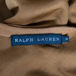 Pre Owned Ralph Lauren Brown Crepe De Chine Sleeveless Midi Dress S