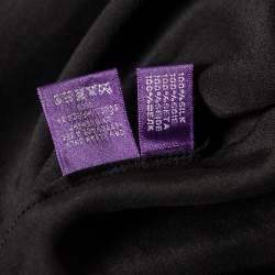 Pre Owned Ralph Lauren Black Silk Gathered Detail One Shoulder Top S